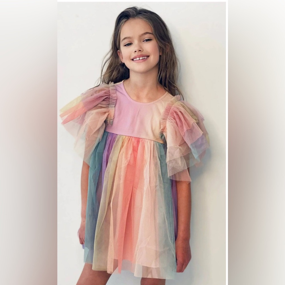 Lola + The Boys Rainbow Tulle Dress